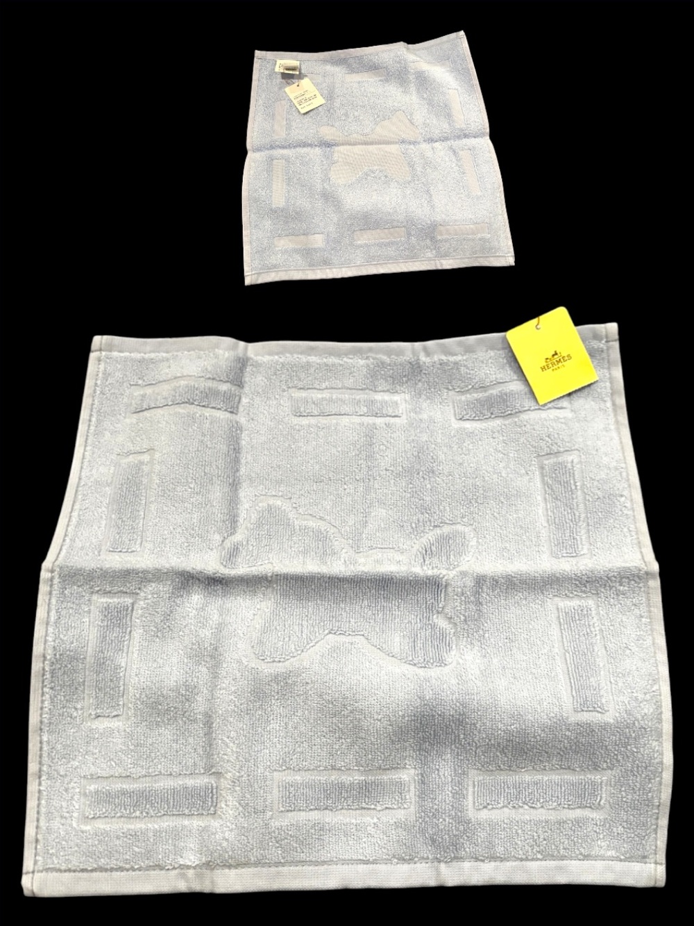 Hermès Light Blue Embossed Washcloth - NWT